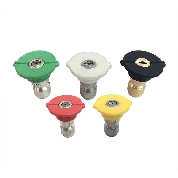 Interstate Pneumatics Pressure Washer 1/4 Inch Quick Connect High Pressure Spray Nozzle Tip Set (5-piece) PW7103